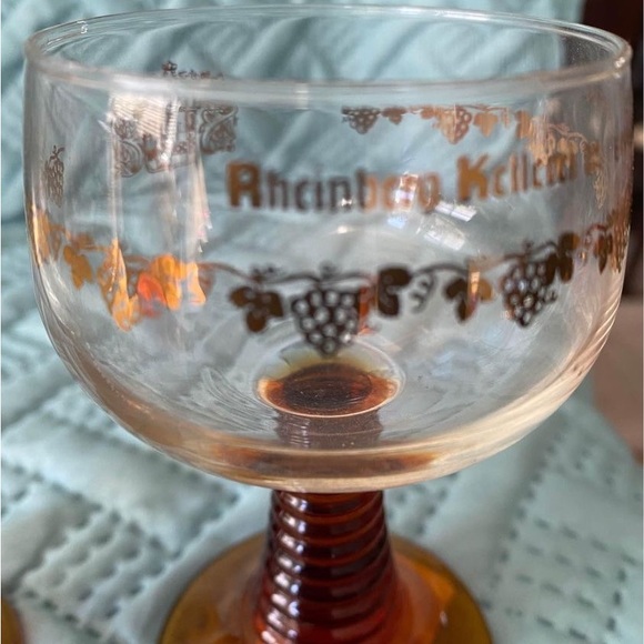 Guldenwein Keilene GmbH Bingen/Rhein Amber Twisted Stemmed Glasses - Set… - Picture 7 of 8